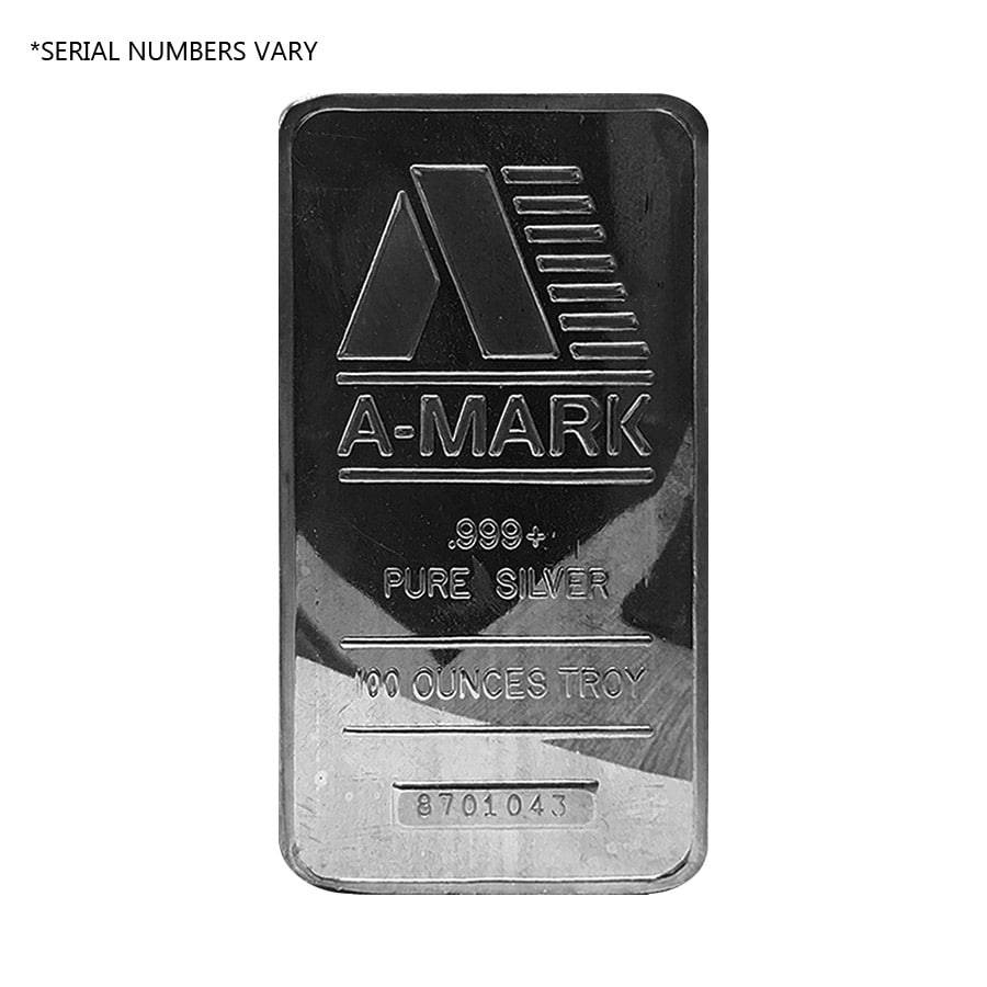100 oz A-Mark Vintage Pressed Silver Bar